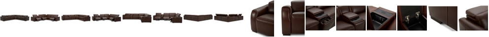 Furniture Dallon 6-Pc. Leather Sectional with 3 Power Recliners and 1 Console, Created for Macy's